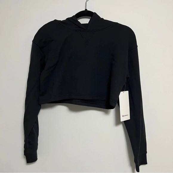 🆕 Lululemon All Yours Cropped Hoodie - Black - Picture 1 of 6